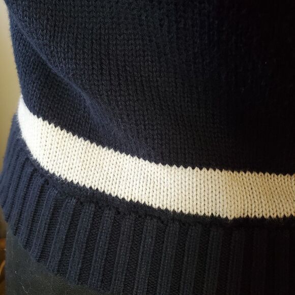 Brandy Melville John Galt Navy Blue & White Striped Cable Knit Sweater Vest Sz M - Picture 6 of 9